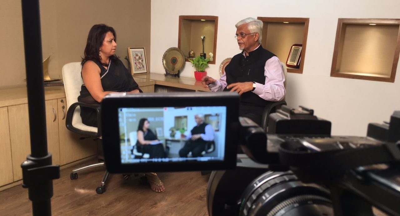 Candid Shots Through Interview With Sanjaya Baru