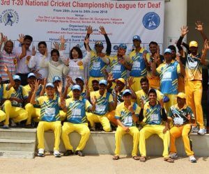 Chief Guest at the India Deaf Cricket society T20 tournament that selects the team for the world cupChief Guest at the India Deaf Cricket society T20 tournament that selects the team for the world cup